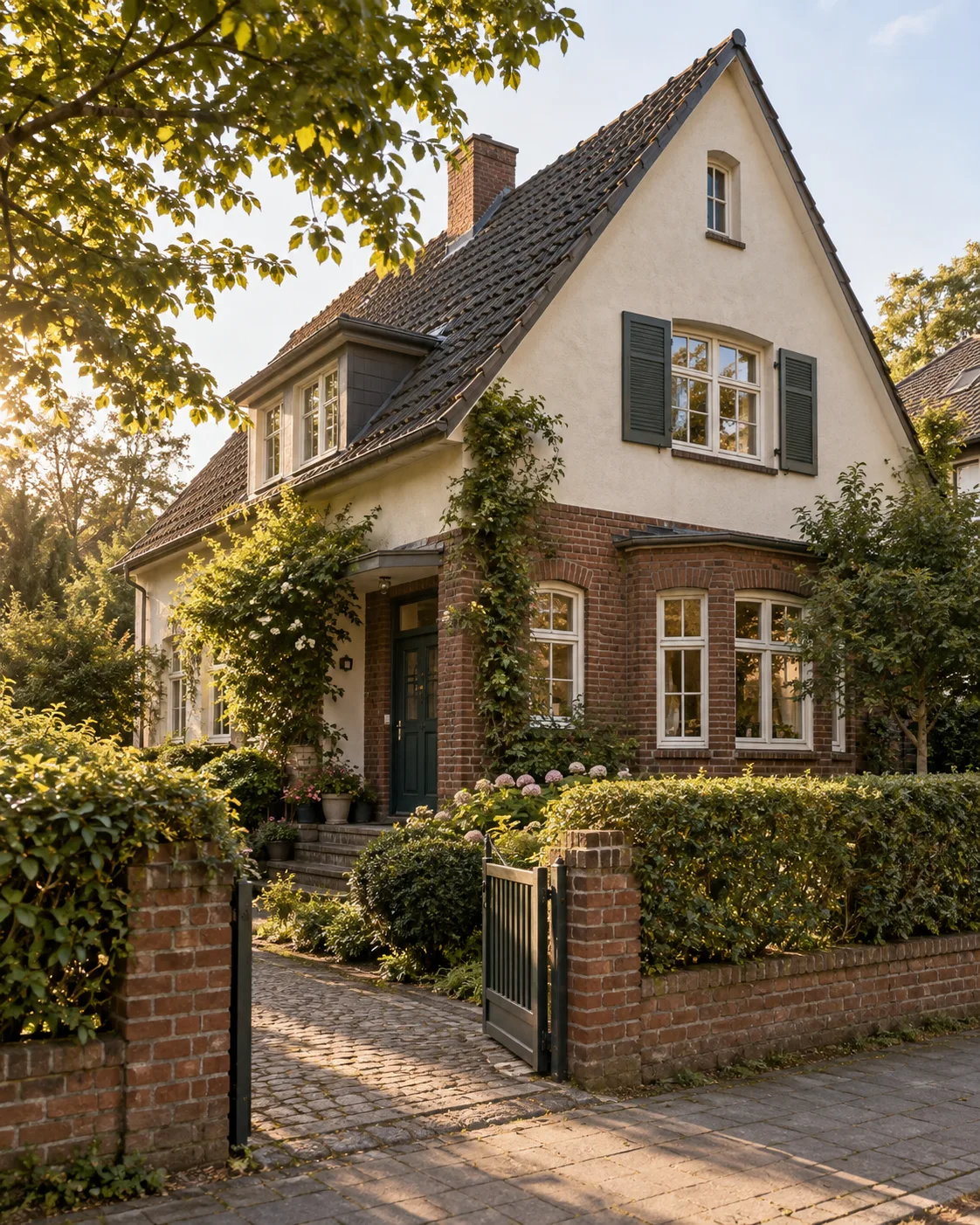 KI-Symbolbild eines Hauses mit Garten; kein konkretes Immobilienangebot.