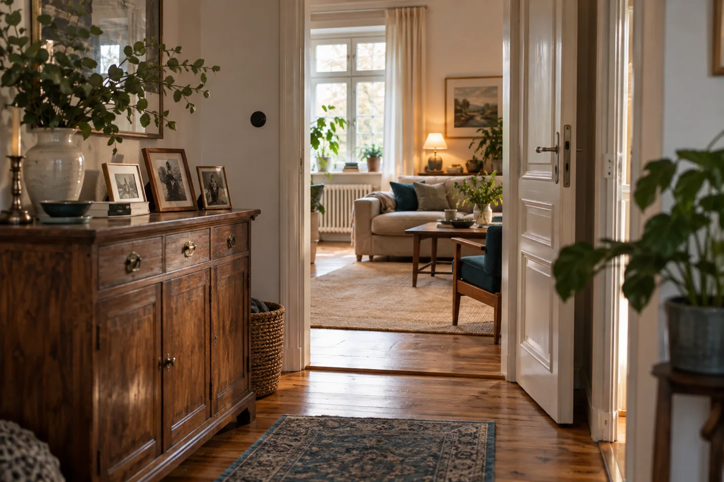 KI-Symbolbild: Blick in ein vertrautes, warmes Zuhause