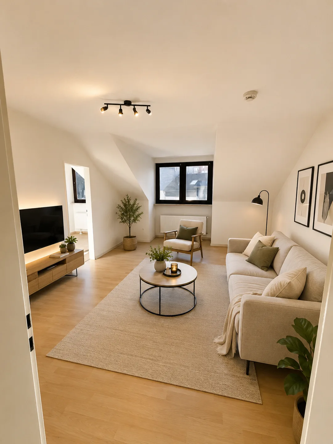 Einrichtungsbeispiel für das Wohnzimmer der Wohnung in Heiligenhaus